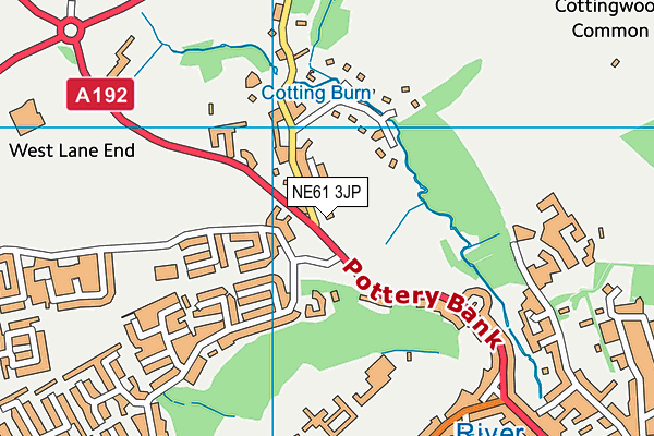 NE61 3JP map - OS VectorMap District (Ordnance Survey)