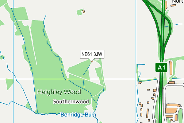 NE61 3JW map - OS VectorMap District (Ordnance Survey)