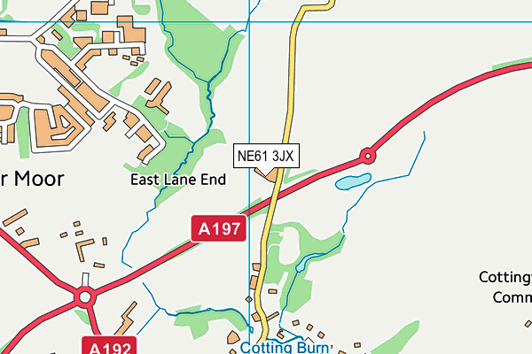 NE61 3JX map - OS VectorMap District (Ordnance Survey)