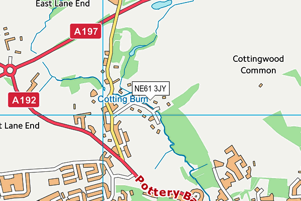 NE61 3JY map - OS VectorMap District (Ordnance Survey)