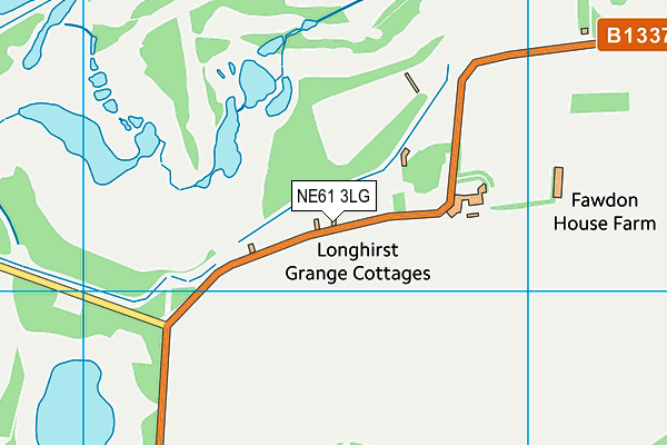 NE61 3LG map - OS VectorMap District (Ordnance Survey)