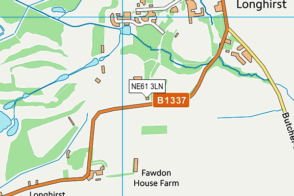 NE61 3LN map - OS VectorMap District (Ordnance Survey)