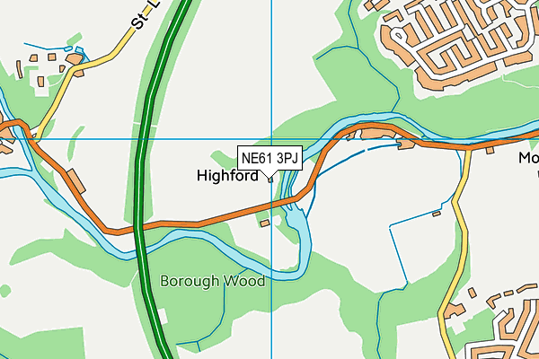 NE61 3PJ map - OS VectorMap District (Ordnance Survey)