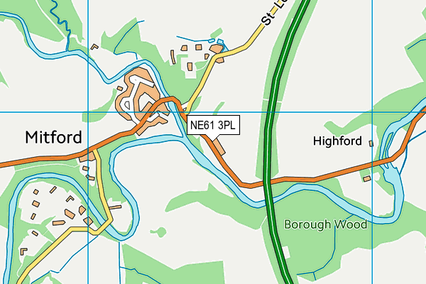 NE61 3PL map - OS VectorMap District (Ordnance Survey)