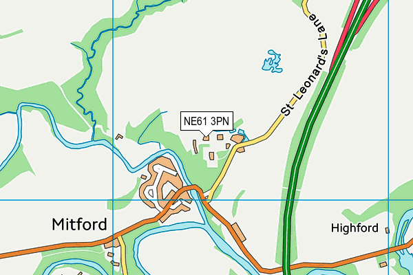 NE61 3PN map - OS VectorMap District (Ordnance Survey)