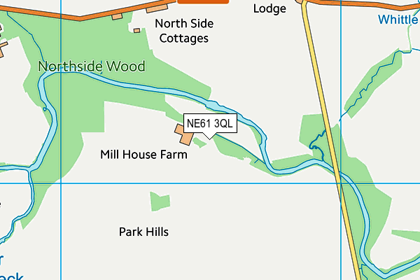 NE61 3QL map - OS VectorMap District (Ordnance Survey)