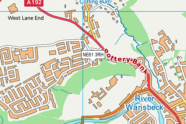 NE61 3RH map - OS VectorMap District (Ordnance Survey)