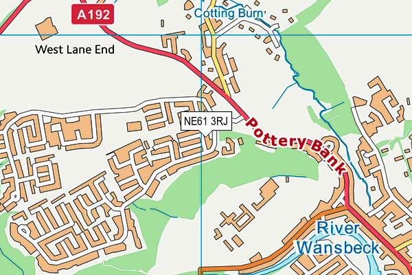 NE61 3RJ map - OS VectorMap District (Ordnance Survey)