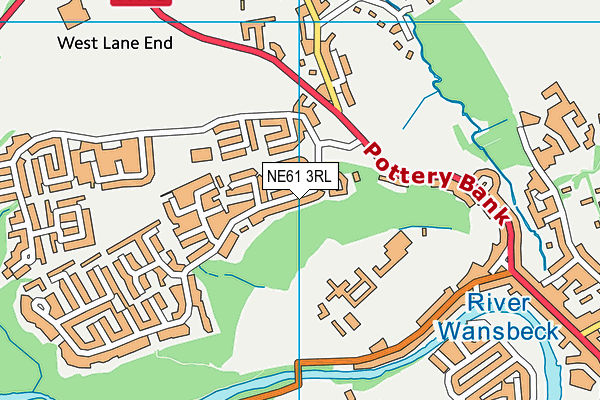 NE61 3RL map - OS VectorMap District (Ordnance Survey)