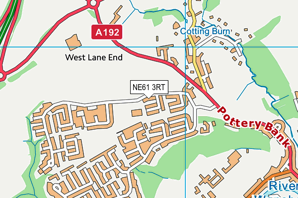 NE61 3RT map - OS VectorMap District (Ordnance Survey)