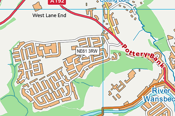 NE61 3RW map - OS VectorMap District (Ordnance Survey)