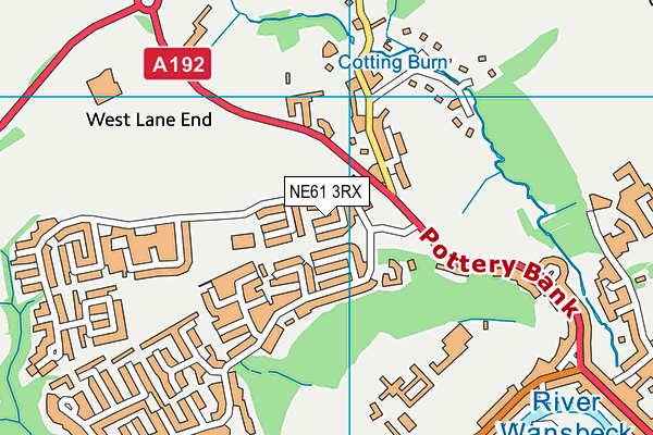 NE61 3RX map - OS VectorMap District (Ordnance Survey)