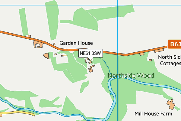 NE61 3SW map - OS VectorMap District (Ordnance Survey)