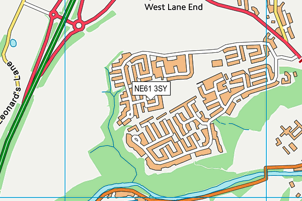 NE61 3SY map - OS VectorMap District (Ordnance Survey)