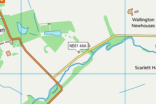 NE61 4AA map - OS VectorMap District (Ordnance Survey)