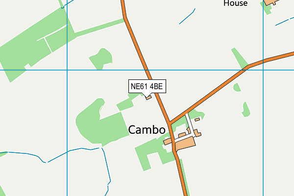 Cambo First School map (NE61 4BE) - OS VectorMap District (Ordnance Survey)