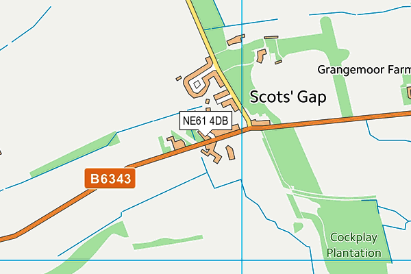 NE61 4DB map - OS VectorMap District (Ordnance Survey)