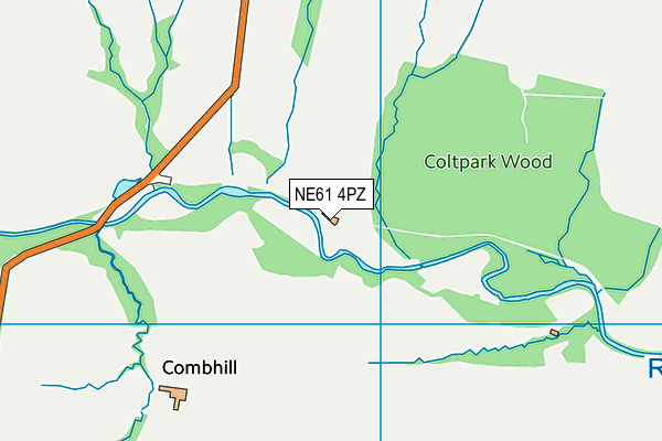 NE61 4PZ map - OS VectorMap District (Ordnance Survey)