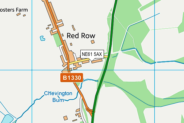 NE61 5AX map - OS VectorMap District (Ordnance Survey)