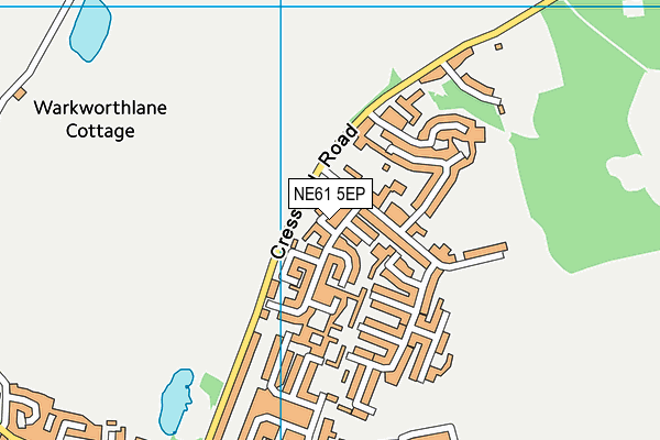 NE61 5EP map - OS VectorMap District (Ordnance Survey)