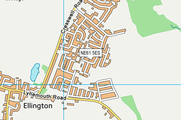 NE61 5ES map - OS VectorMap District (Ordnance Survey)