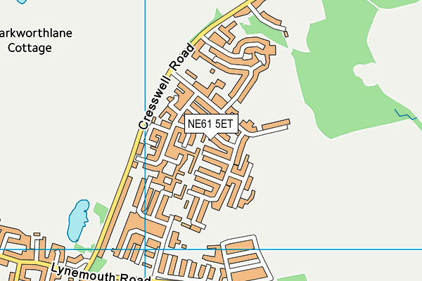NE61 5ET map - OS VectorMap District (Ordnance Survey)