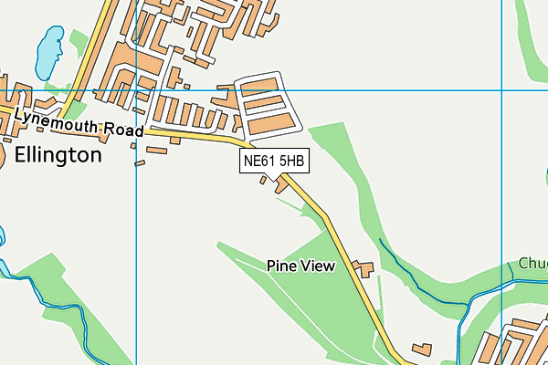 NE61 5HB map - OS VectorMap District (Ordnance Survey)