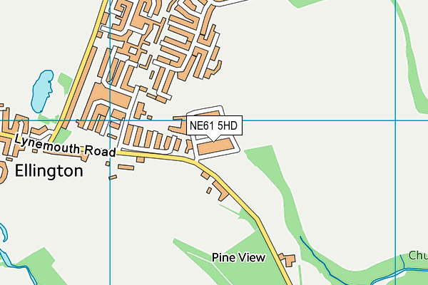 NE61 5HD map - OS VectorMap District (Ordnance Survey)