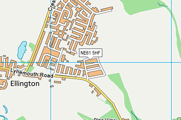 NE61 5HF map - OS VectorMap District (Ordnance Survey)