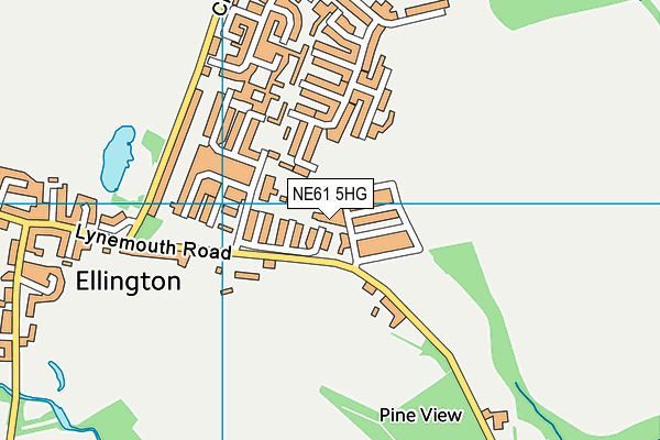 NE61 5HG map - OS VectorMap District (Ordnance Survey)