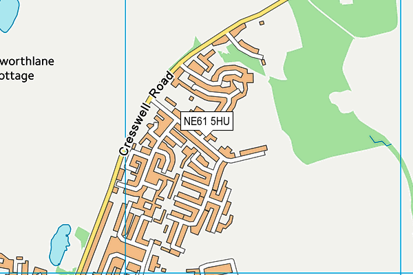 NE61 5HU map - OS VectorMap District (Ordnance Survey)