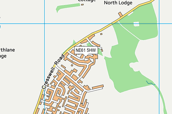 NE61 5HW map - OS VectorMap District (Ordnance Survey)