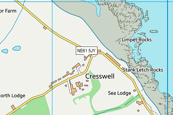 NE61 5JY map - OS VectorMap District (Ordnance Survey)