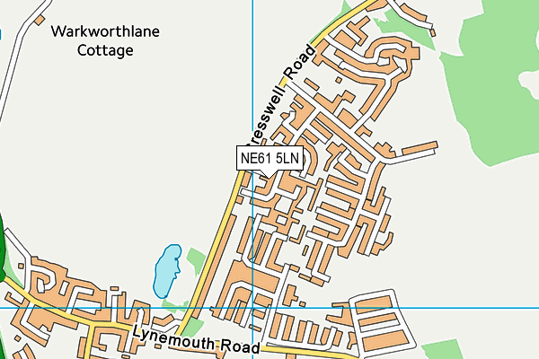 NE61 5LN map - OS VectorMap District (Ordnance Survey)