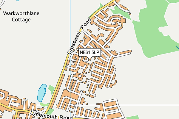 NE61 5LP map - OS VectorMap District (Ordnance Survey)