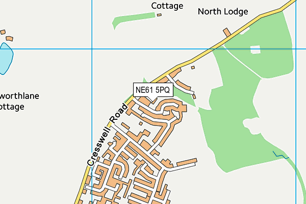 NE61 5PQ map - OS VectorMap District (Ordnance Survey)