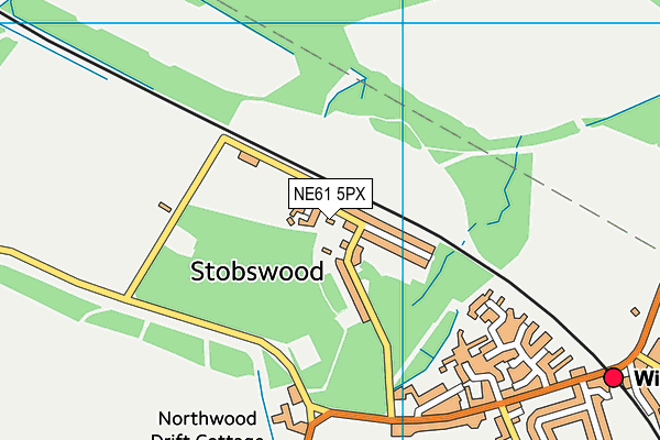 Stobswood Welfare Recreation Ground map (NE61 5PX) - OS VectorMap District (Ordnance Survey)