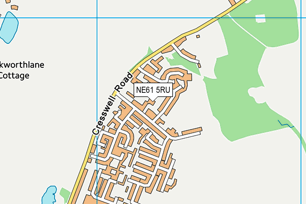NE61 5RU map - OS VectorMap District (Ordnance Survey)