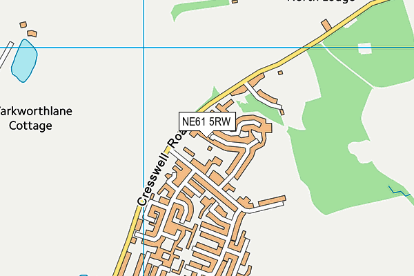 NE61 5RW map - OS VectorMap District (Ordnance Survey)