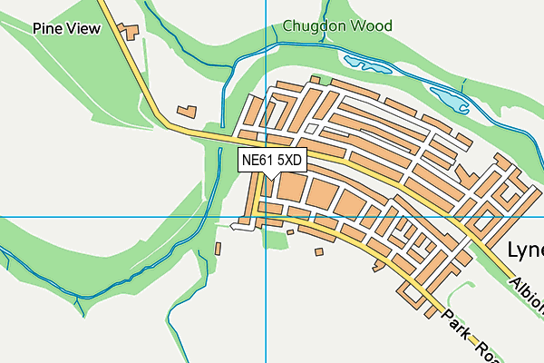 NE61 5XD map - OS VectorMap District (Ordnance Survey)