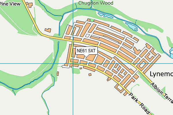 NE61 5XT map - OS VectorMap District (Ordnance Survey)
