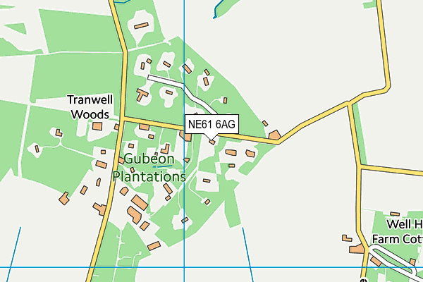 NE61 6AG map - OS VectorMap District (Ordnance Survey)