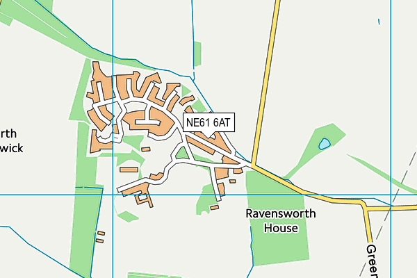 NE61 6AT map - OS VectorMap District (Ordnance Survey)