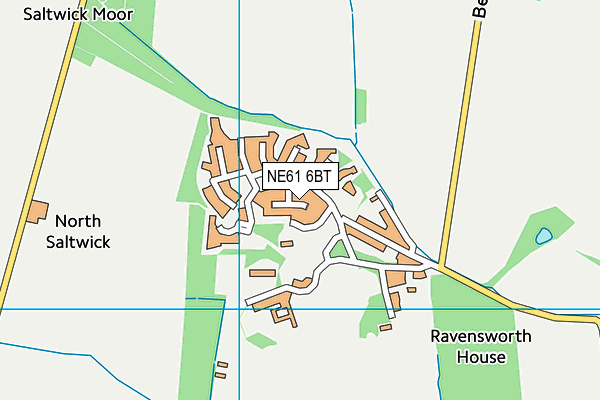 NE61 6BT map - OS VectorMap District (Ordnance Survey)