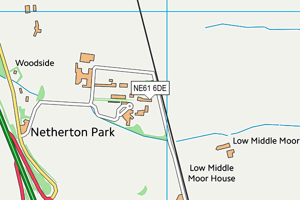 NE61 6DE map - OS VectorMap District (Ordnance Survey)