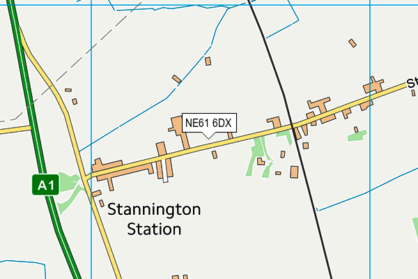 NE61 6DX map - OS VectorMap District (Ordnance Survey)