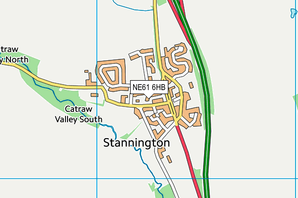 NE61 6HB map - OS VectorMap District (Ordnance Survey)