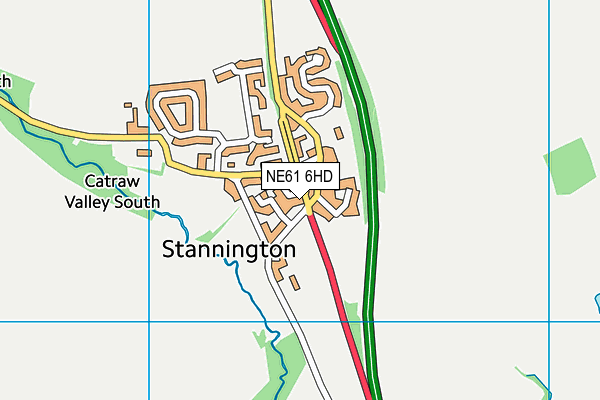 NE61 6HD map - OS VectorMap District (Ordnance Survey)