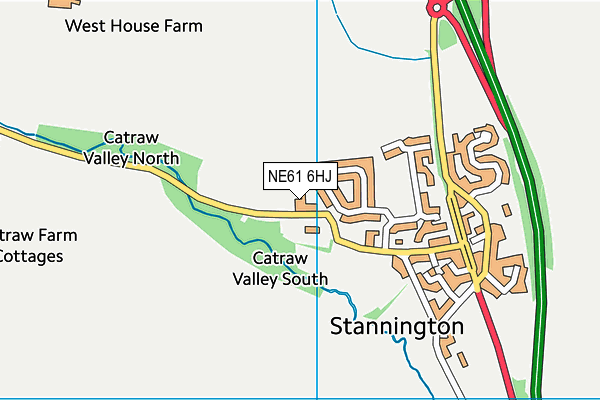 Stannington First School map (NE61 6HJ) - OS VectorMap District (Ordnance Survey)