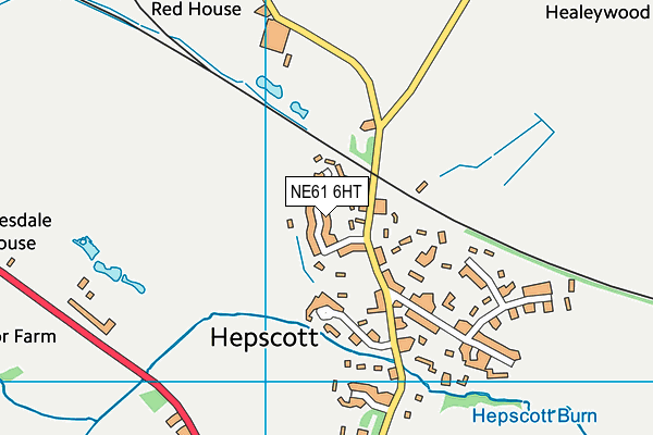 NE61 6HT map - OS VectorMap District (Ordnance Survey)